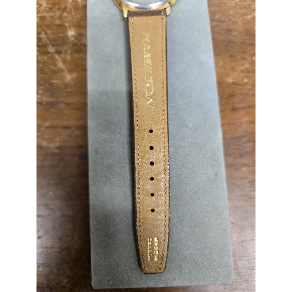 Hamilton H&T 8702 Railroad Train Skyline Wristwatch Leather Band Untested